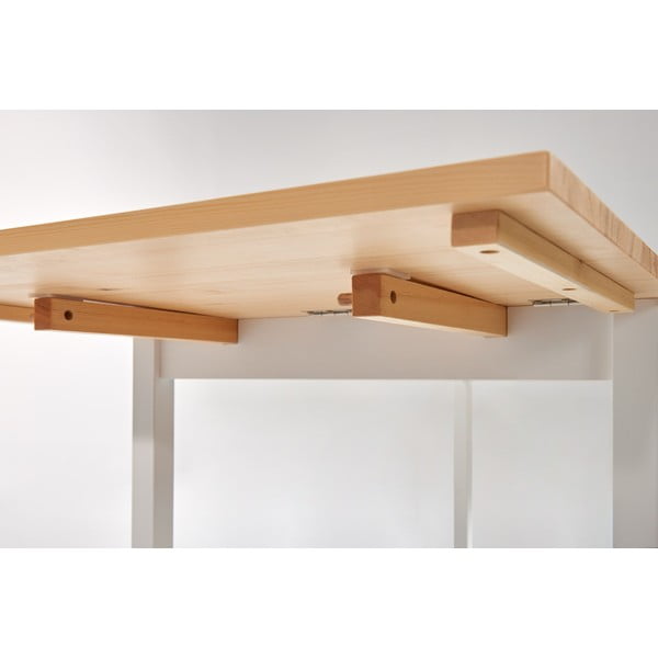 Sklopivi blagovaonski stol od borovine s bijelom konstrukcijom Bonami Essentials Brisbane, 120 (200) x 70 cm-image-4