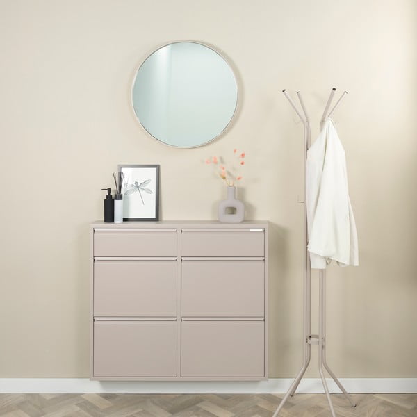 Smeđe-sivi metalni preklopni ormarić za cipele 98x86x15 cm Billy – Spinder Design-image-1