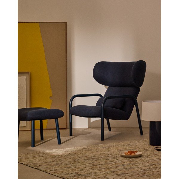 Tamno plava fotelja Inari – Kave Home-image-1