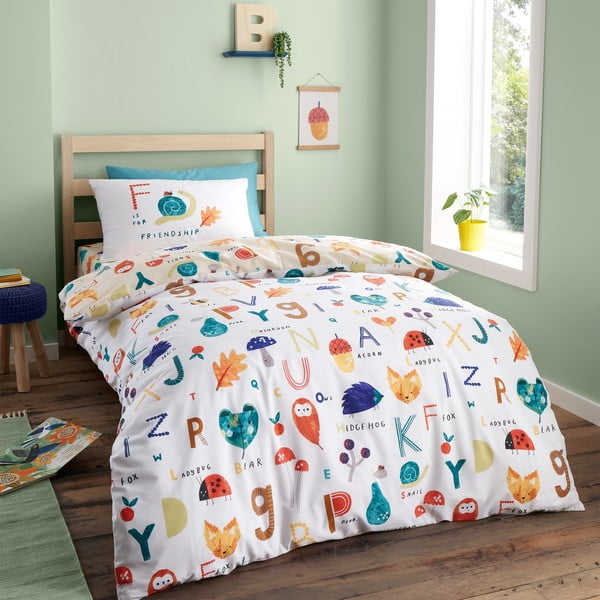 Dječja posteljina za krevet za jednu osobu 140x200 cm Woodland Alphabet – RHS