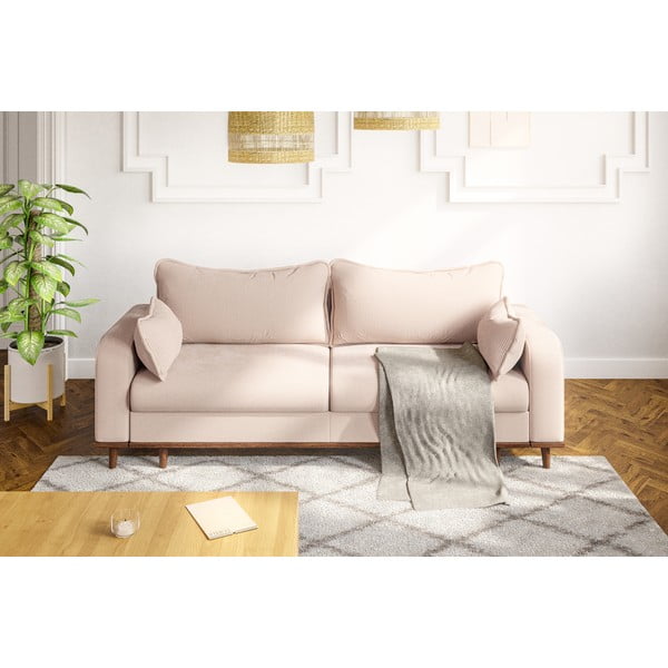 Bež sofa od samta 220 cm Beata – Ropez-image-4