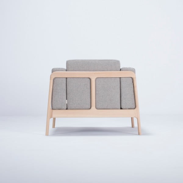 Fotelja od hrasta sa sivim tekstilnim sjedalom Gazzda Fawn-image-3