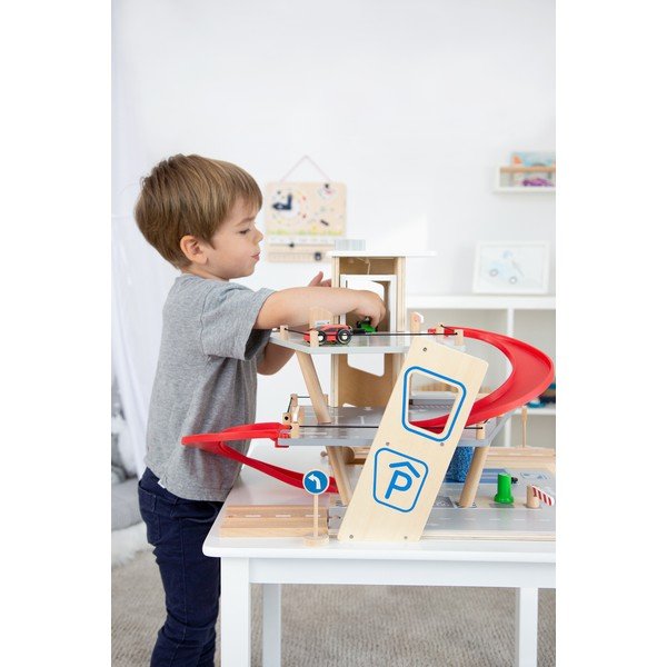 Dječje drveno parkiralište s autićima Legler Car Park-image-1