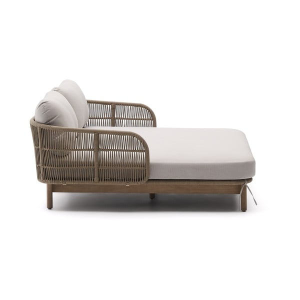 Krem/u prirodnoj boji za dvije osobe vrtna ležaljka od masivnog drveta Catalina – Kave Home-image-3