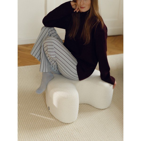 Bež tabure od bouclé tkanine Ü – noo.ma-image-2