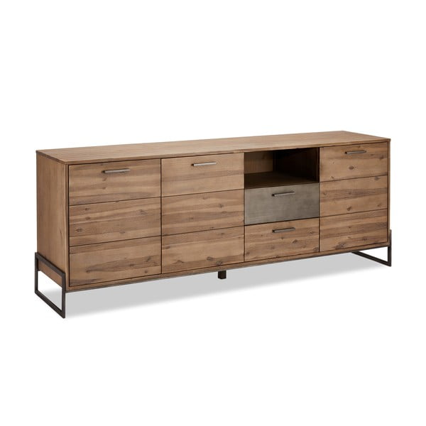 Smeđa komoda od punog drveta Furnhouse Mallorca, velika-image-2