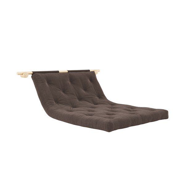 Tamno smeđa sklopiva sofa od samta 135 cm Hooked – Karup Design-image-3