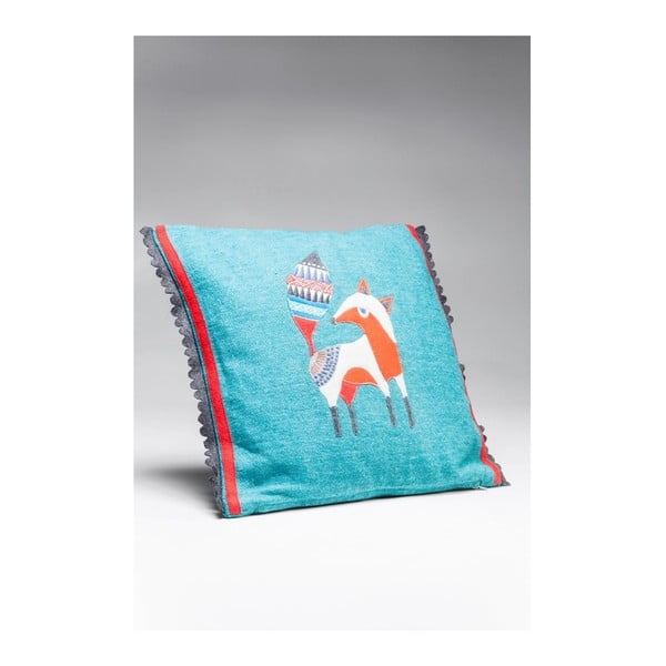Plavi jastuk s pamučnom jastučnicom Kare Design Foxy, 40 x 40 cm