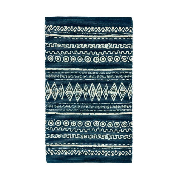 Plavo-bijeli pamučni tepih Webtappeti Ethnic, 55 x 180 cm