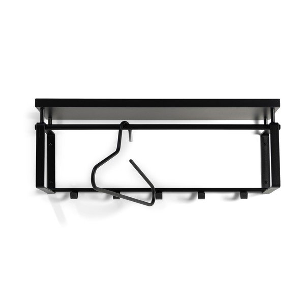 Crna metalna zidna vješalica s policom 70 cm Rex – Spinder Design-image-2