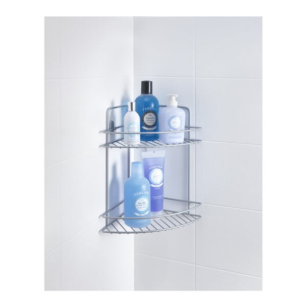 Zidna kutna polica za kupaonicu na dva kata Metaltex Refl-image-1