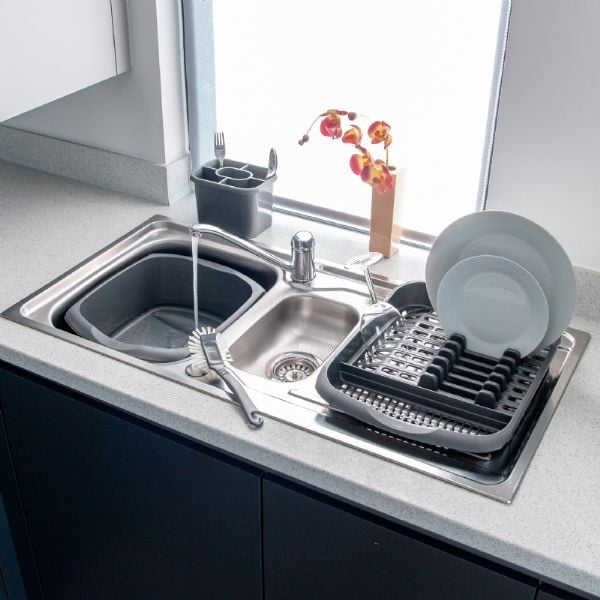 Ciglasto crveni četvrtasti plastični lavor Addis, 38 x 32 x 14 cm-image-1