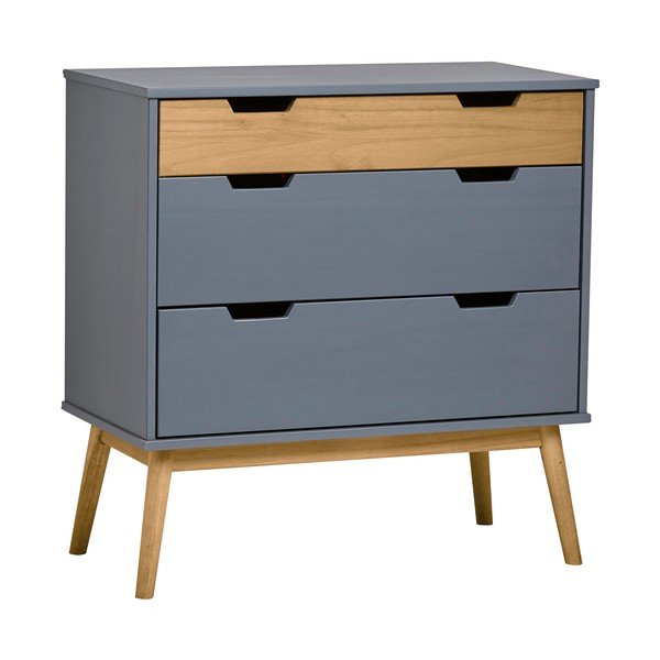 Siva komoda od masivnog borovog drveta, Marckeric Baku, visina 82 cm-image-2