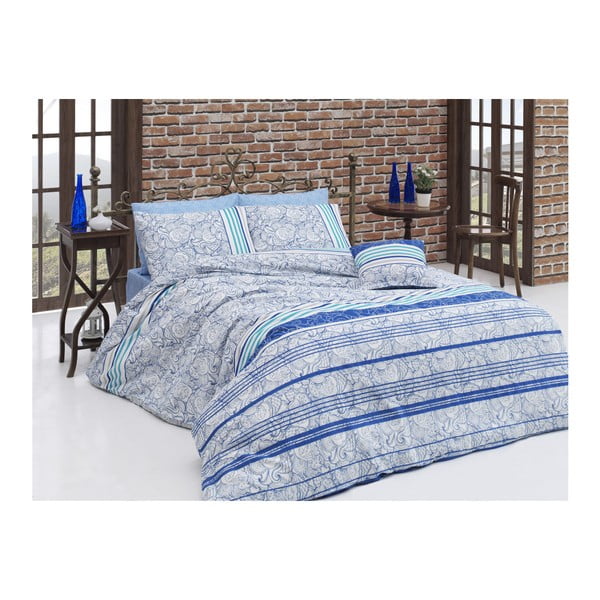 Set pamučne posteljine s plahtama za bračni krevet Lindsay, 200 x 220 cm