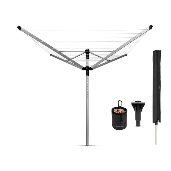 Vrtna sušilica za rublje u srebrnoj boji 50 m Lift-o-Matic Advance – Brabantia