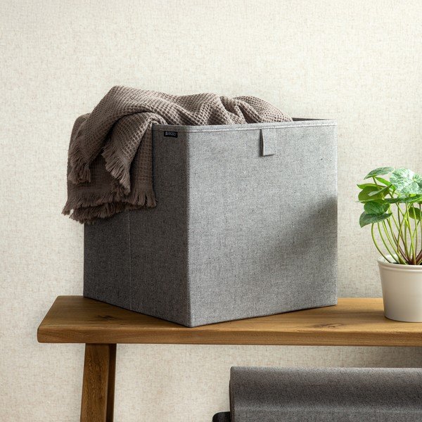 Siva tekstilna kutija za pohranu 32x31,5x31,5 cm Soft Storage Cube – Bigso-image-1