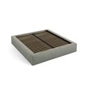 Zeleni tapecirani bračni krevet s prostorom za odlaganje s podnicom 200x200 cm Simon – Micadoni 