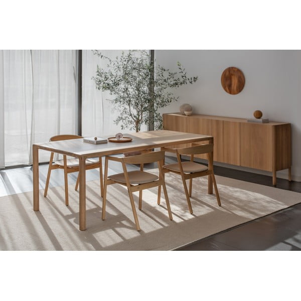 Blagovaonska stolica od punog hrasta sa sivim sjedištem Gazzda Muna-image-3