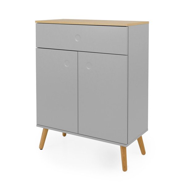 Siva komoda s nogama od hrastovog drva Tenzo Dot, širina 79 cm-image-1