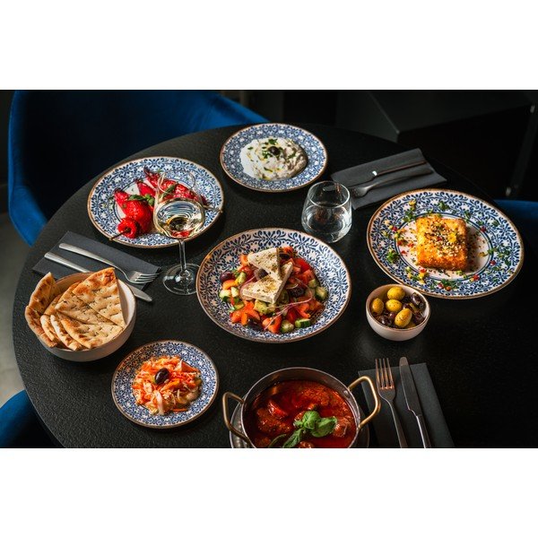 Bijeli/plavi desertni porculanski tanjur ø 21 cm Azul – BonBistro-image-4