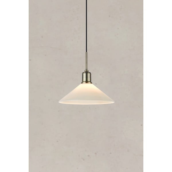 Bijela/mjedena viseća svjetiljka sa staklenim sjenilom ø 25 cm Vela – Markslöjd-image-4