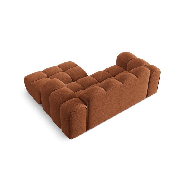 Kutna garnitura od šenila boja terakote (s desnim kutom/s ležaljkom) Treno – Cosmopolitan Design-image-3