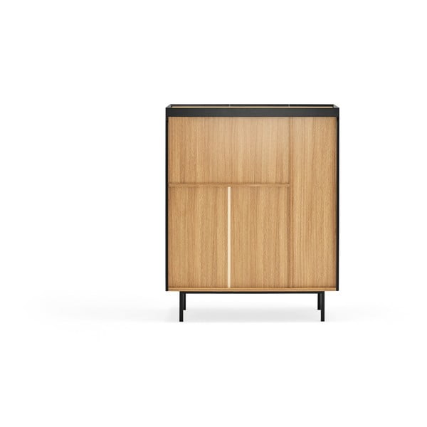 Crna visoka komoda u dekoru hrasta 95x120 cm Arista – Teulat-image-4