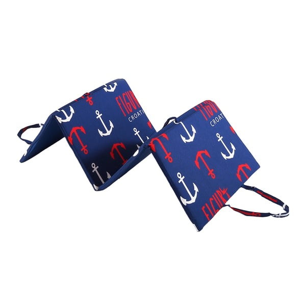 Crveni/plavi vrtni jastuk za sjedenje za ležaljku 49x137 cm   Anchors – B.E.S.