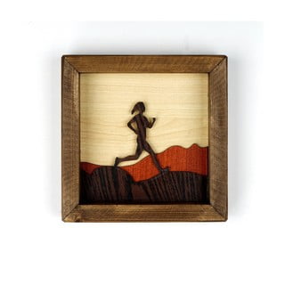 Drvena slika Kate Louise Running Woman, 16 x 16 cm