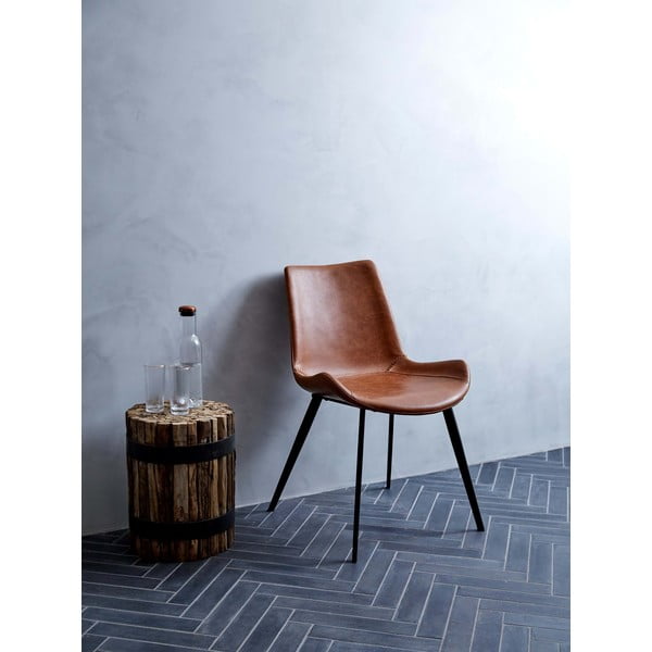 Smeđa stolica od imitacije kože DAN-FORM Denmark Hype-image-1