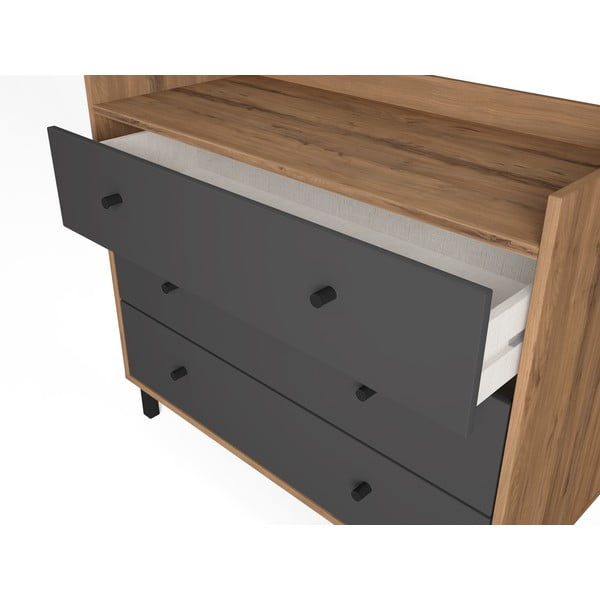 Siva niska komoda u dekoru oraha 92x75 cm Malta - Marckeric-image-3