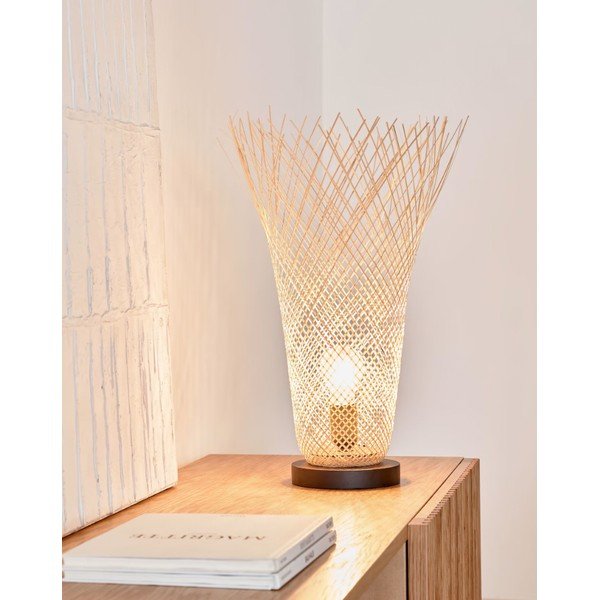 Stolna lampa od bambusa u prirodnoj boji sa sjenilom od bambusa (visina 50 cm) Citalli - Kave Home-image-1