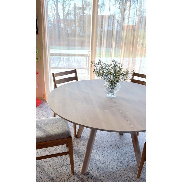 Okrugao proširiv blagovaonski stol od punog hrasta ø 140 cm Clapperton – Rowico-image-3
