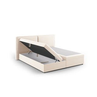 Krem boxspring krevet s prostorom za pohranu 180x200 cm Arendal – Cosmopolitan Design
