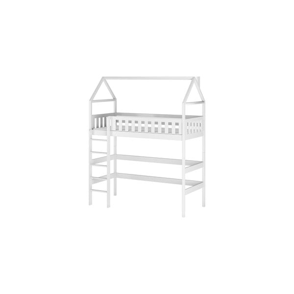 Bijela kućica/povišeni dječji krevet od borovine 80x200 cm Otylia - Lano Meble