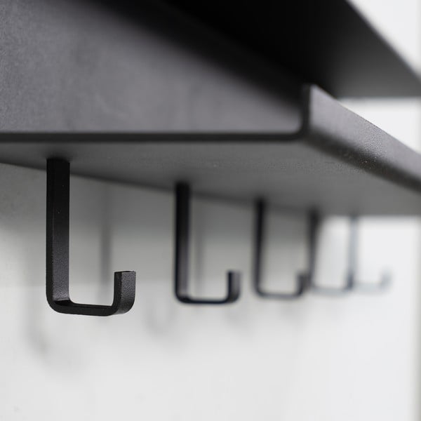 Crna metalna zidna vješalica s policom 50 cm Easy – Spinder Design-image-3