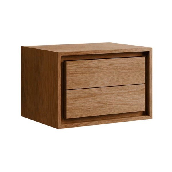 Smeđi zidni ormarić za ispod umivaonika od masivne tikovine 60x40 cm Kenta – Kave Home
