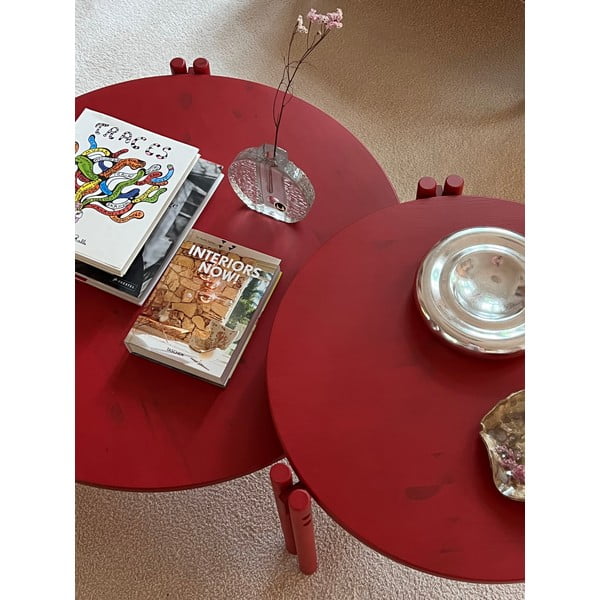 Zeleni okrugao stolić za kavu od masivnog bora ø 60 cm Sticks – Karup Design-image-4