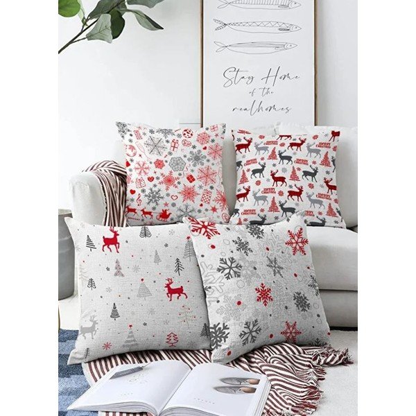 Ukrasne jastučnice u setu 4 kom s božićnim motivom 43x43 cm Merry Christmas – Mila Home-image-2