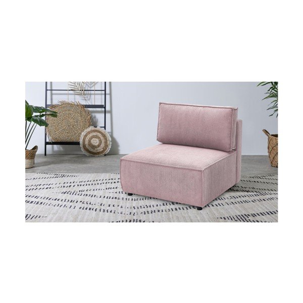 Svijetlo ružičasta modularna sjedeća garnitura od samta (srednji modul ) Nihad modular – Bobochic Paris-image-1