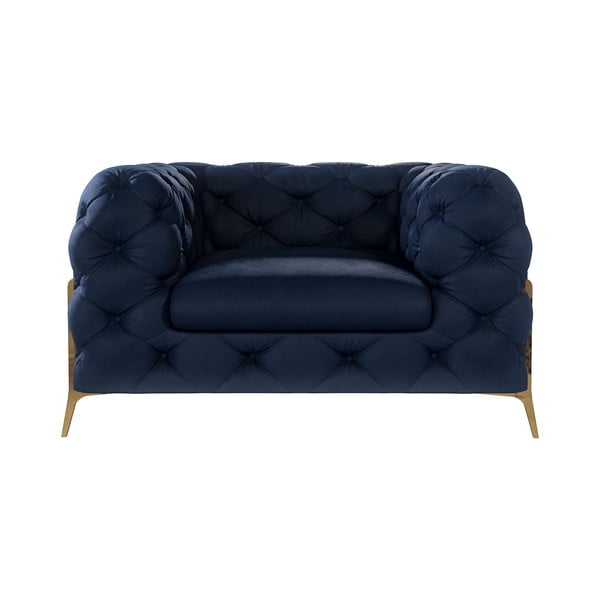 Tamno plava baršunasti fotelja Chelsea Bis – Ropez-image-2