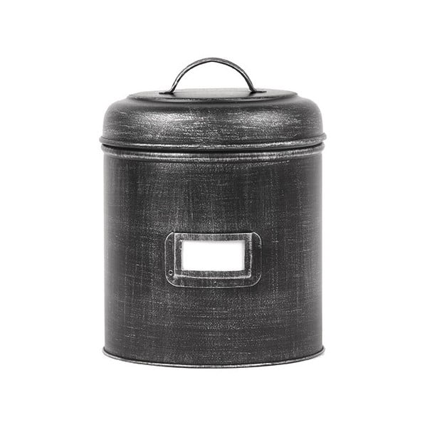 Crna metalna kutija LABEL51, ⌀ 13,5 cm