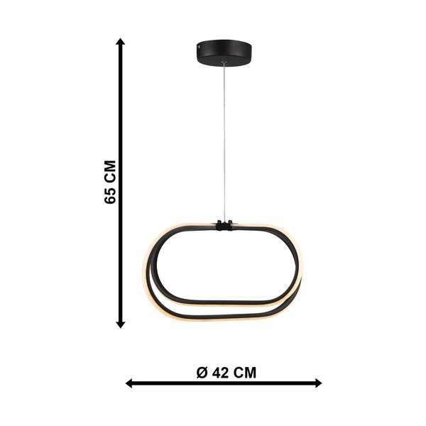 Crna metalna LED viseća svjetiljka ø 42 cm Loca – Squid Lighting-image-3