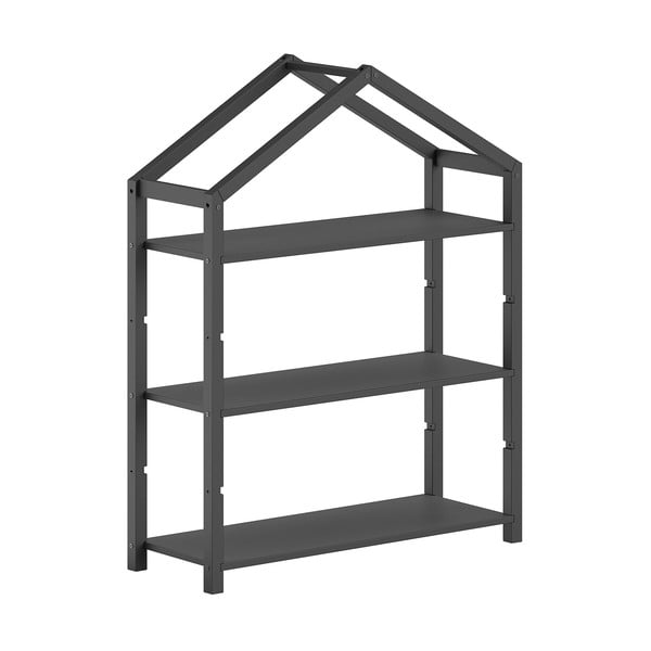 Antracitno siva dječja biblioteka od masivnog bora 111x141x40 cm Dallas – Vipack