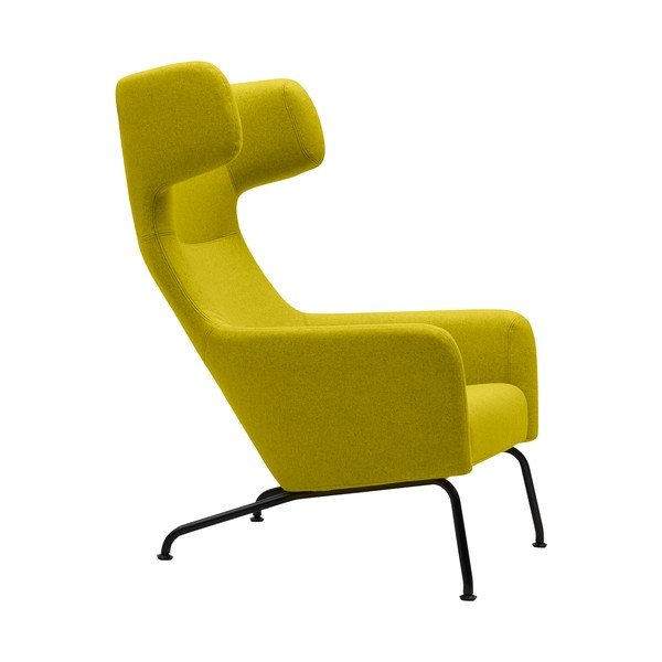 Žuta fotelja sa crnim nogama Softline Havana-image-2