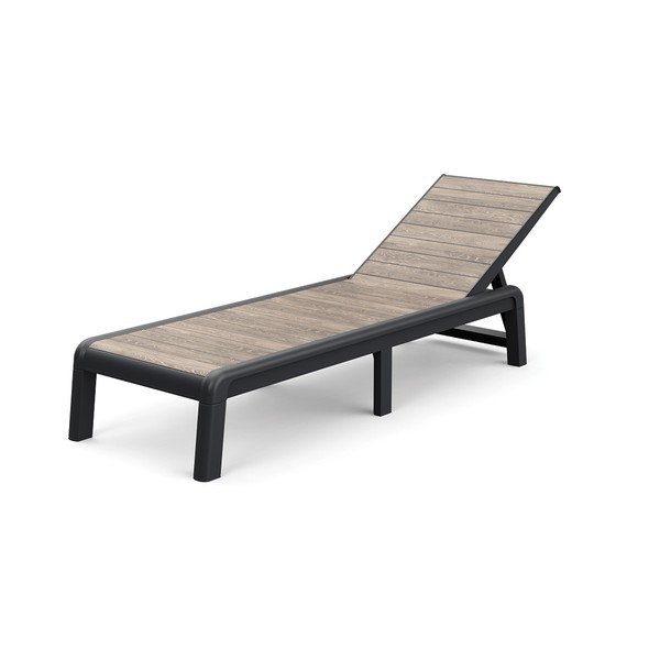 Smeđa plastična podesiva/sklopiva vrtna ležaljka Deco Porto – Keter-image-2