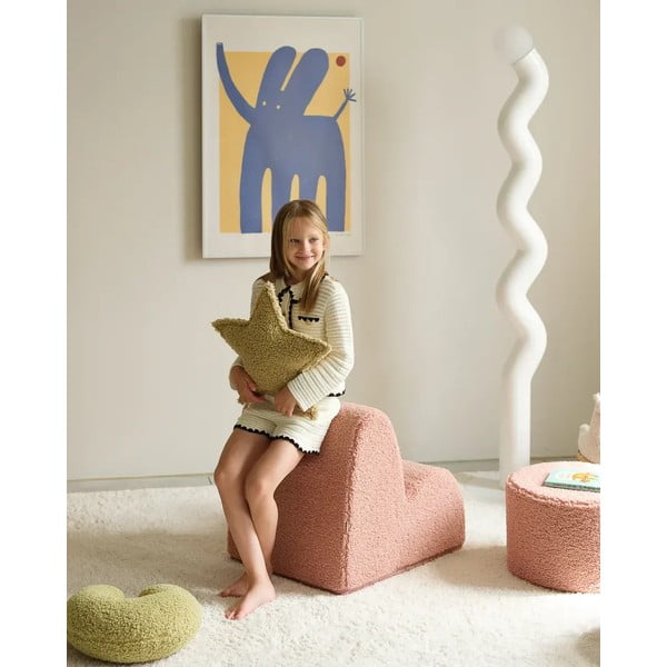 Zeleni dječji jastuk za sjedenje od bouclé tkanine Star – Wigiwama-image-1