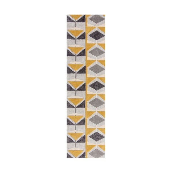 Sivo-žuta staza Flair Rugs Kodiac, 60 x 230 cm