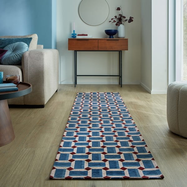 Plava staza 60x230 cm Lennox Geometric – Flair Rugs-image-1