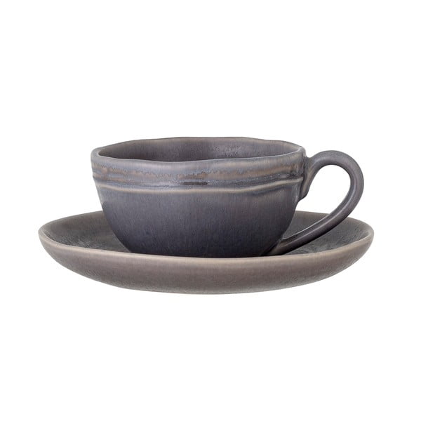Sive šalice u setu 2 kom za cappuccino od kamenine 180 ml Raben – Bloomingville